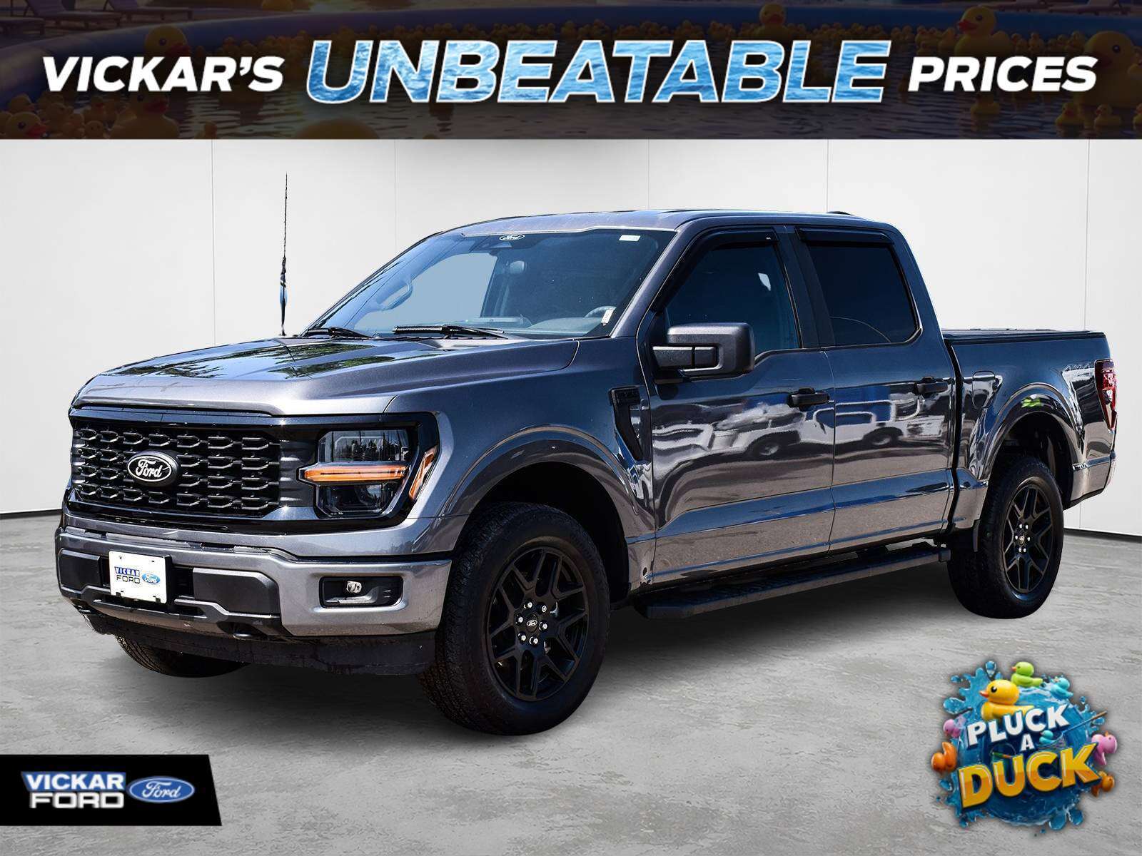 Gray 2024 Ford F-150 Pickup Truck Four-Wheel Drive Automatic