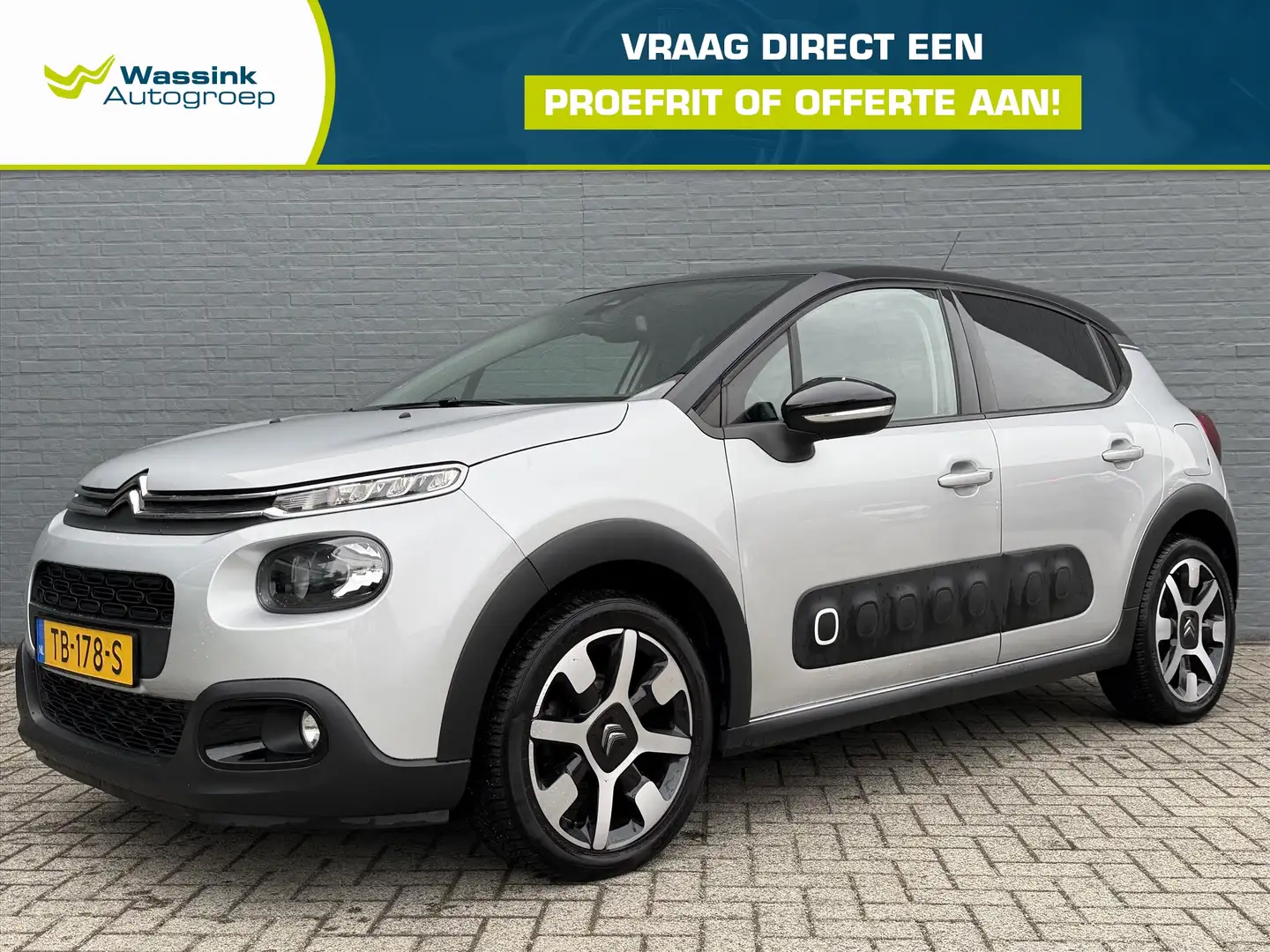 Citroen C3 1.2 PureTech 82pk Shine | Cruise Control | Navigat Grijs - 1