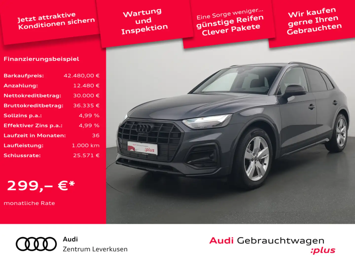 Audi Q5 360° LED AHK KAM SHZ PDC NAVI PANO Schwarz - 1