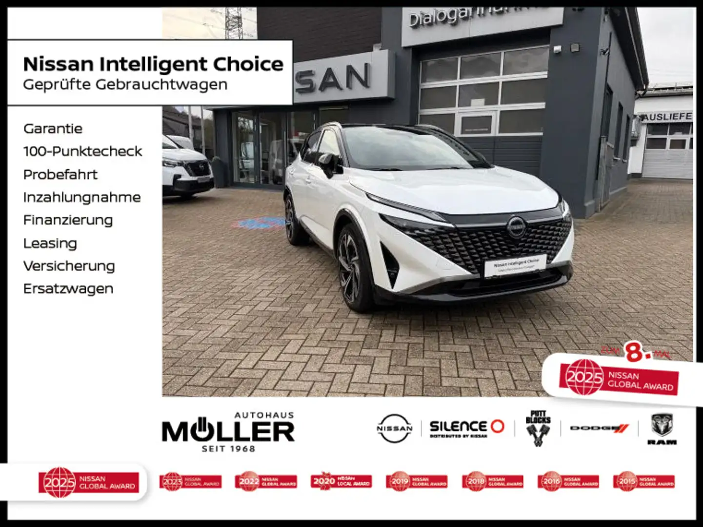 Nissan Qashqai 1.3 DIG-T XTronic Tekna+ BOSE PGD Nappa Weiß - 1