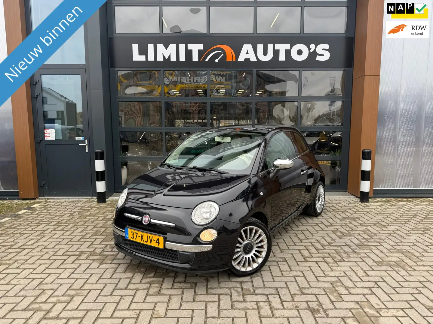 Fiat 500 1.2 Lounge Aut/Pano/Airco/El.ramen/Lmv/Nap/Apk Schwarz - 1