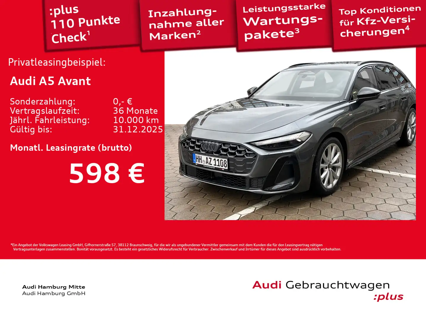 Audi A5 TDI quattro 150 kW S tronic S line Navi Grau - 1