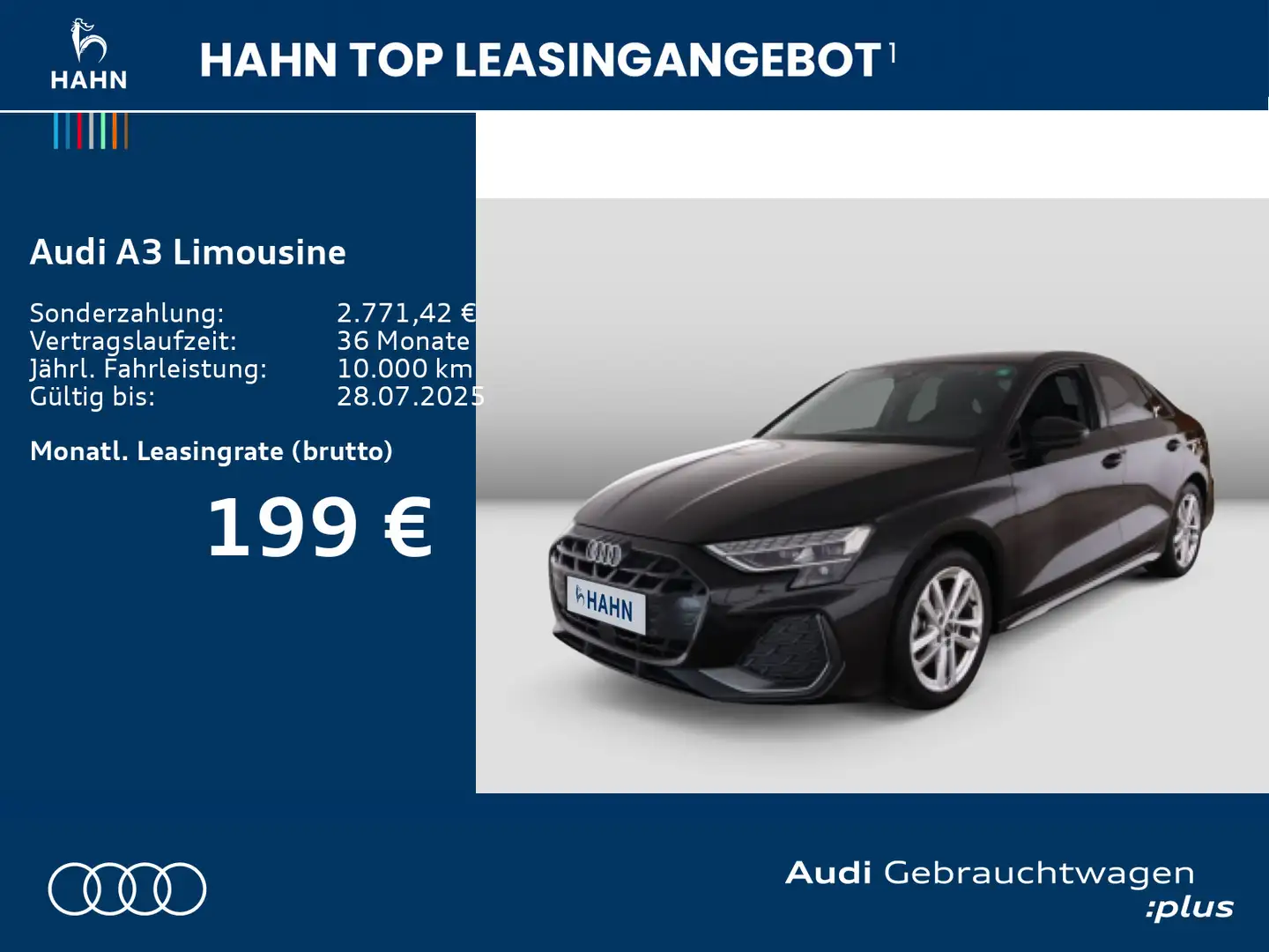 Audi A3 30 TFSI S line AHK-Vor LED Navi Ein Schwarz - 2