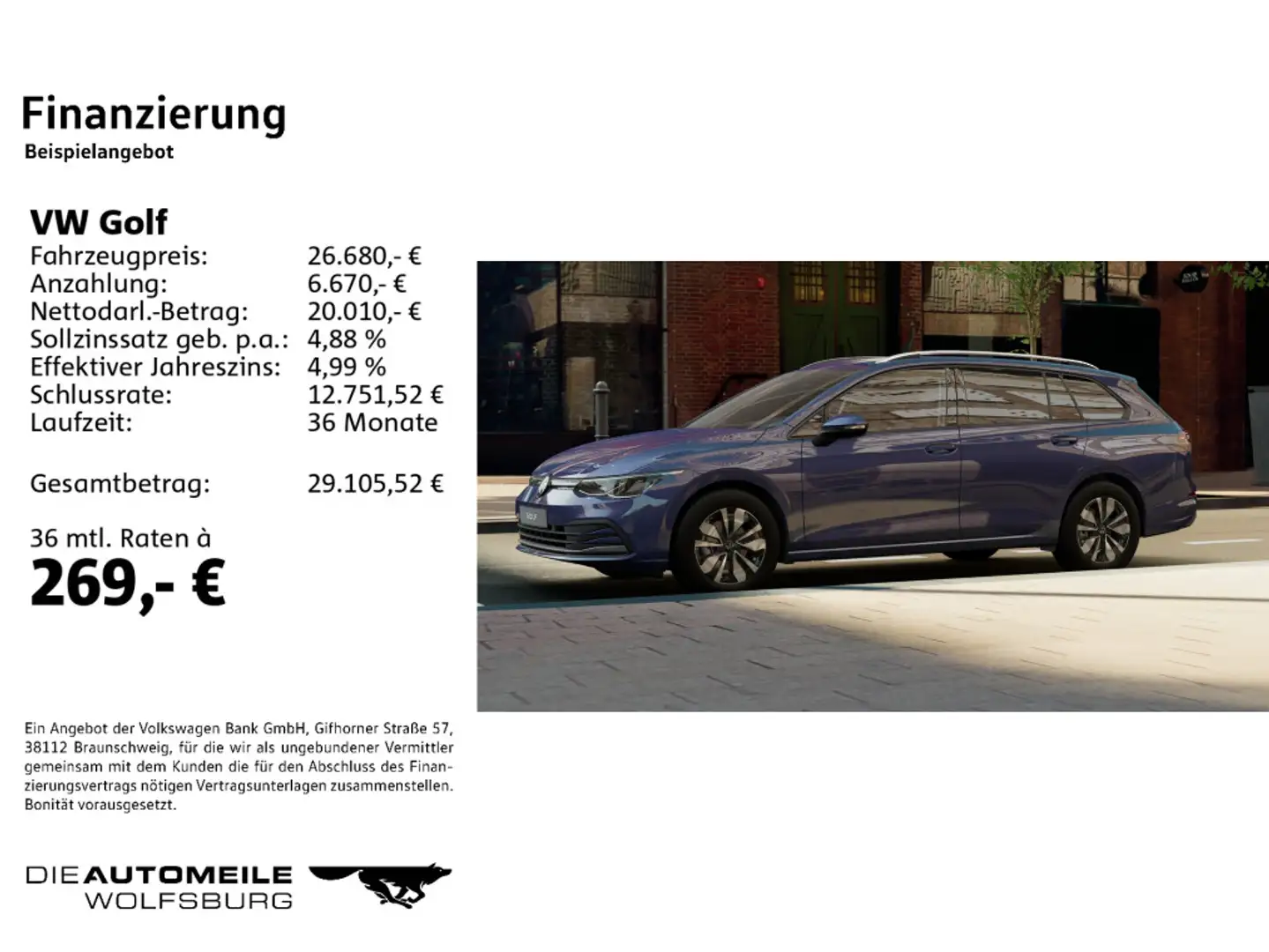 Volkswagen Golf 8 VIII 1.0 eTSI DSG MOVE AHK/Rückkam/LED/Mu Blau - 2