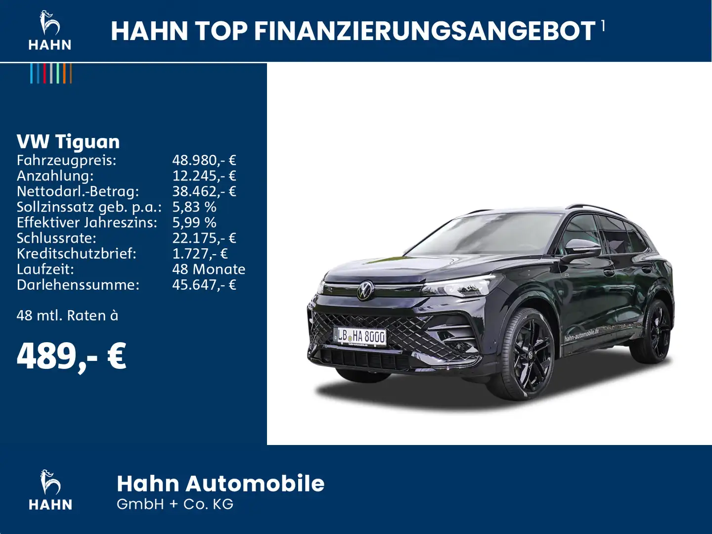 Volkswagen Tiguan R-Line 2,0 l TDI SCR 150 PS DSG AHK Schwarz - 2