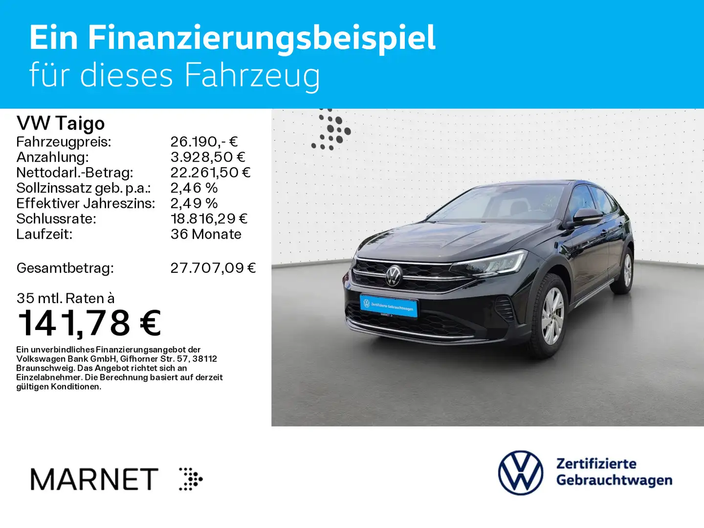 Volkswagen Taigo 1.5 TSI DSG LIFE*LED*PANO*PDC*SHZ*NAVI*KLI Zwart - 2