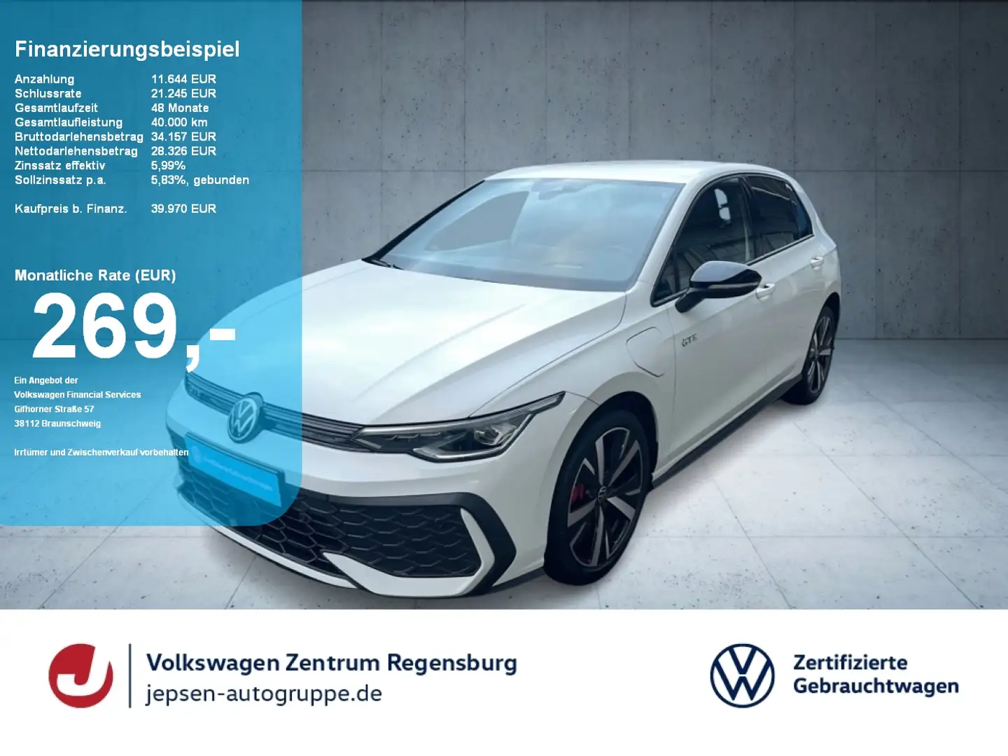 Volkswagen Golf GTE Hybrid DSG R-KAMERA LED NAVI ACC Weiß - 1
