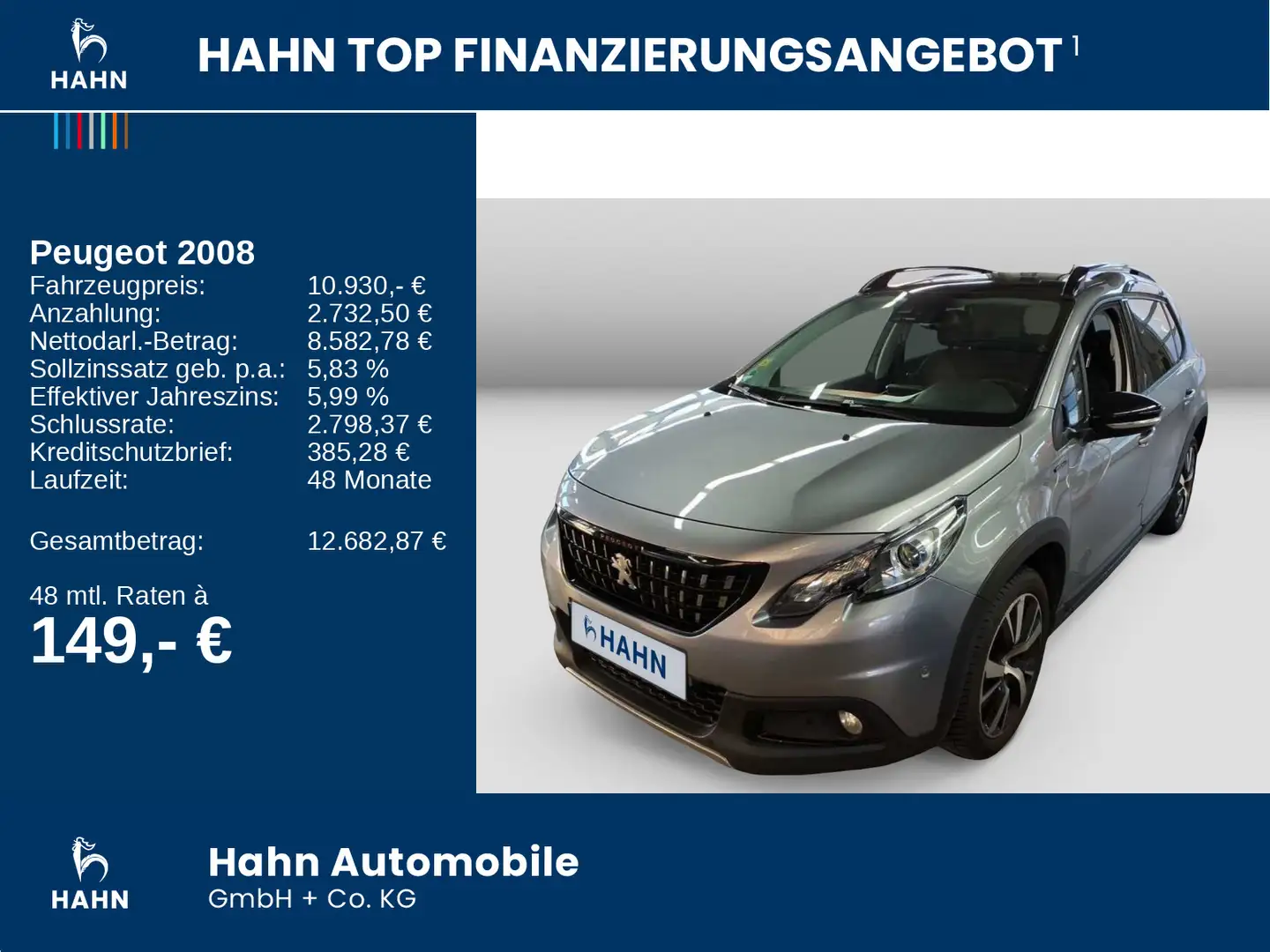 Peugeot 2008 1.2 PureTech 130 Allure GT-Line Pano Sitzh Gris - 2