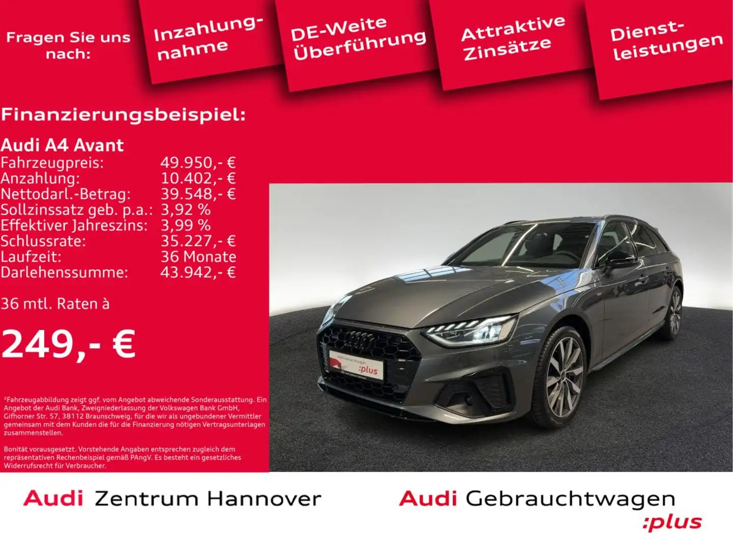 Audi A4 Avant S line 40 TDI quattro Standh. HuD Pano Matri Grau - 2