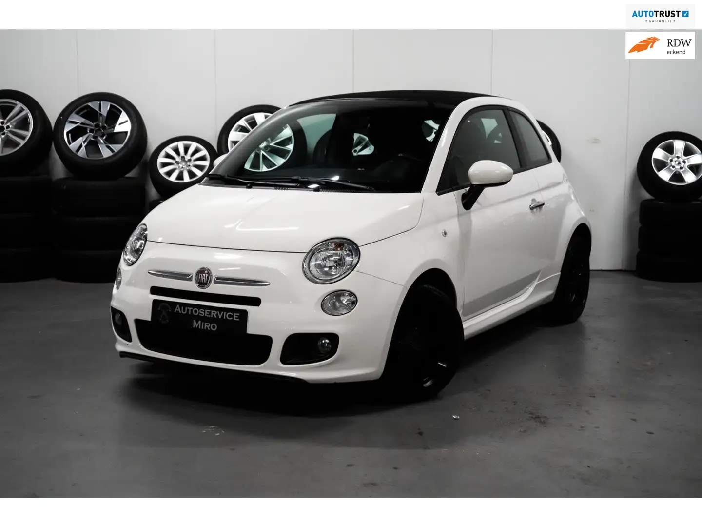 Fiat 500C 0.9 TwinAir Lounge Airco l LMV l Half Leder Weiß - 1