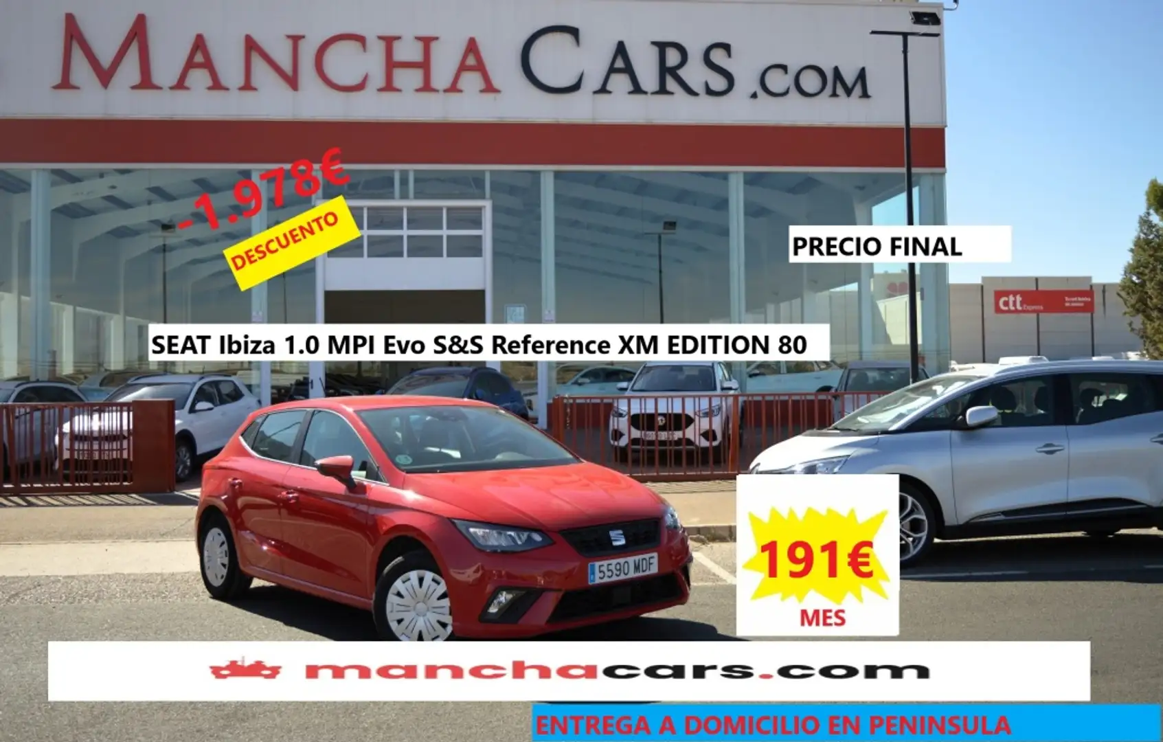 SEAT Ibiza 1.0 MPI Evo S&S Reference XM 80 Rouge - 1