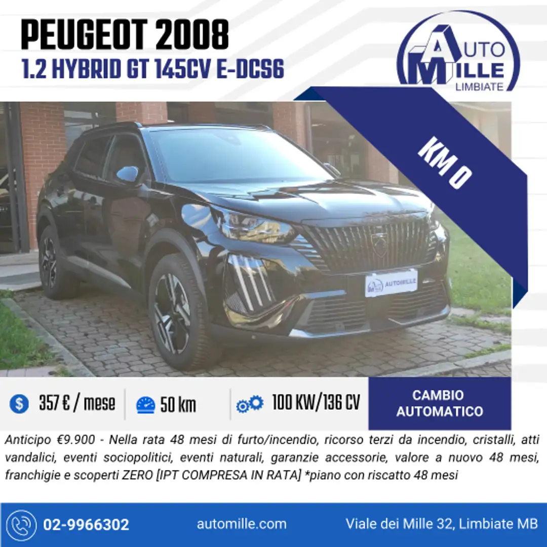 Peugeot 2008 1.2 hybrid GT 145cv e-dcs6 Noir - 1
