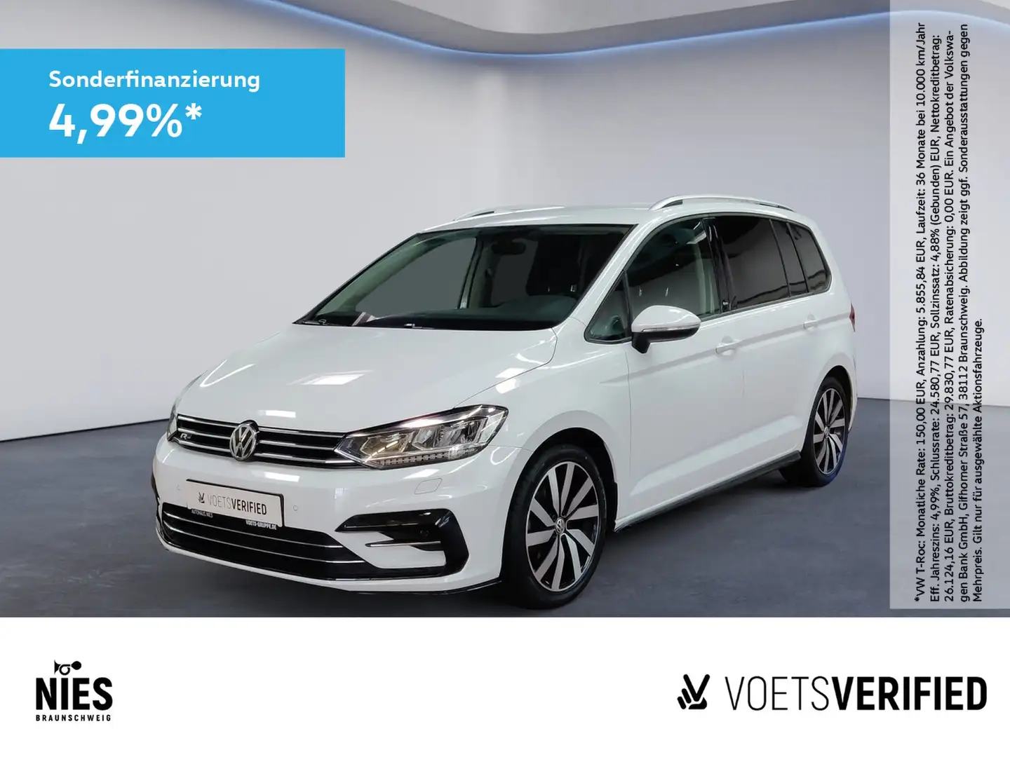 Volkswagen Touran Sound 1.4 TSI ACC+RearView+SHZ Weiß - 1