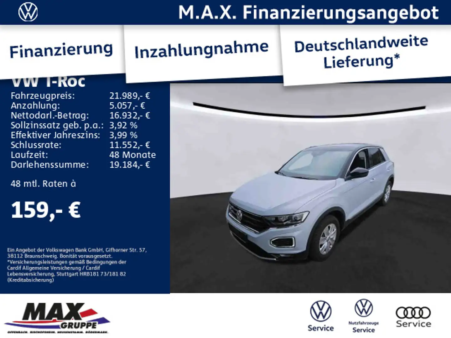 Volkswagen T-Roc 1.5 TSI DSG STYLE LED+NAVI+EPH+ACC+LANE AS White - 1