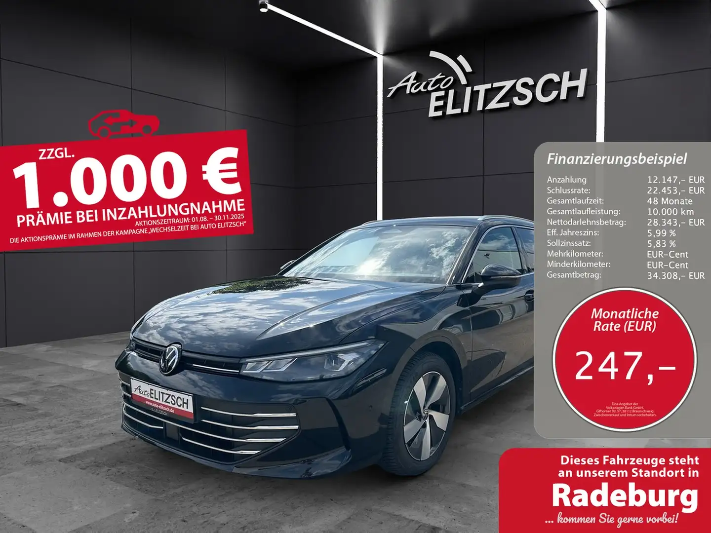 Volkswagen Passat Variant Business TDI DSG LED ACC AHK SHZ Massage AreaVi... Schwarz - 1