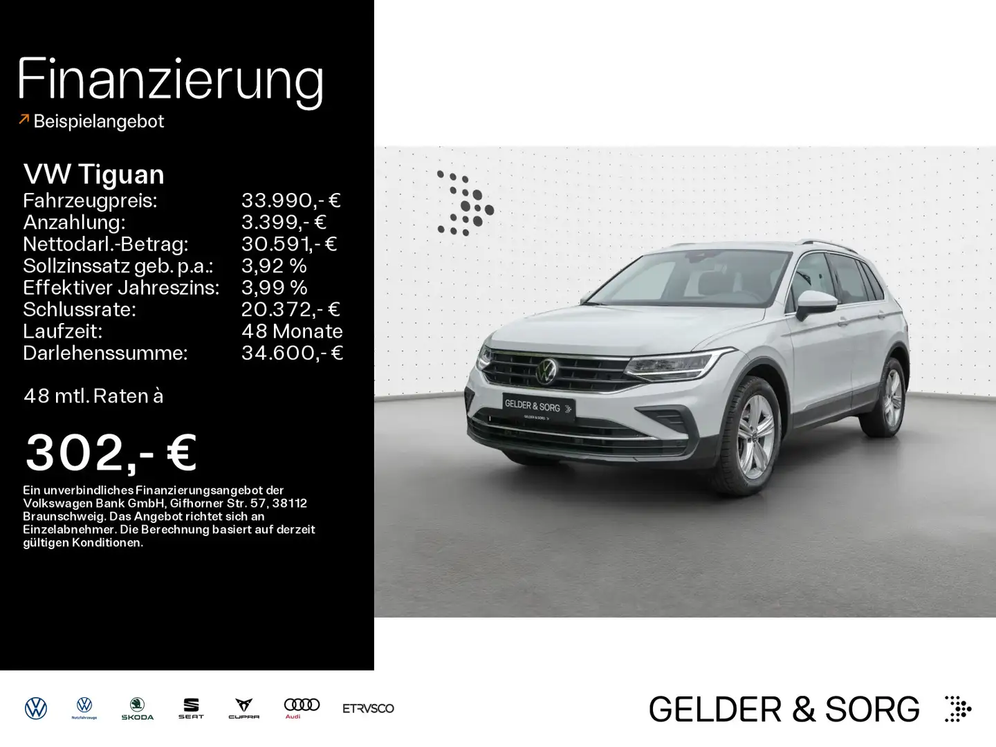 Volkswagen Tiguan Move 2.0 TDI Stand*RFK*LED*ACC*AHK Weiß - 1
