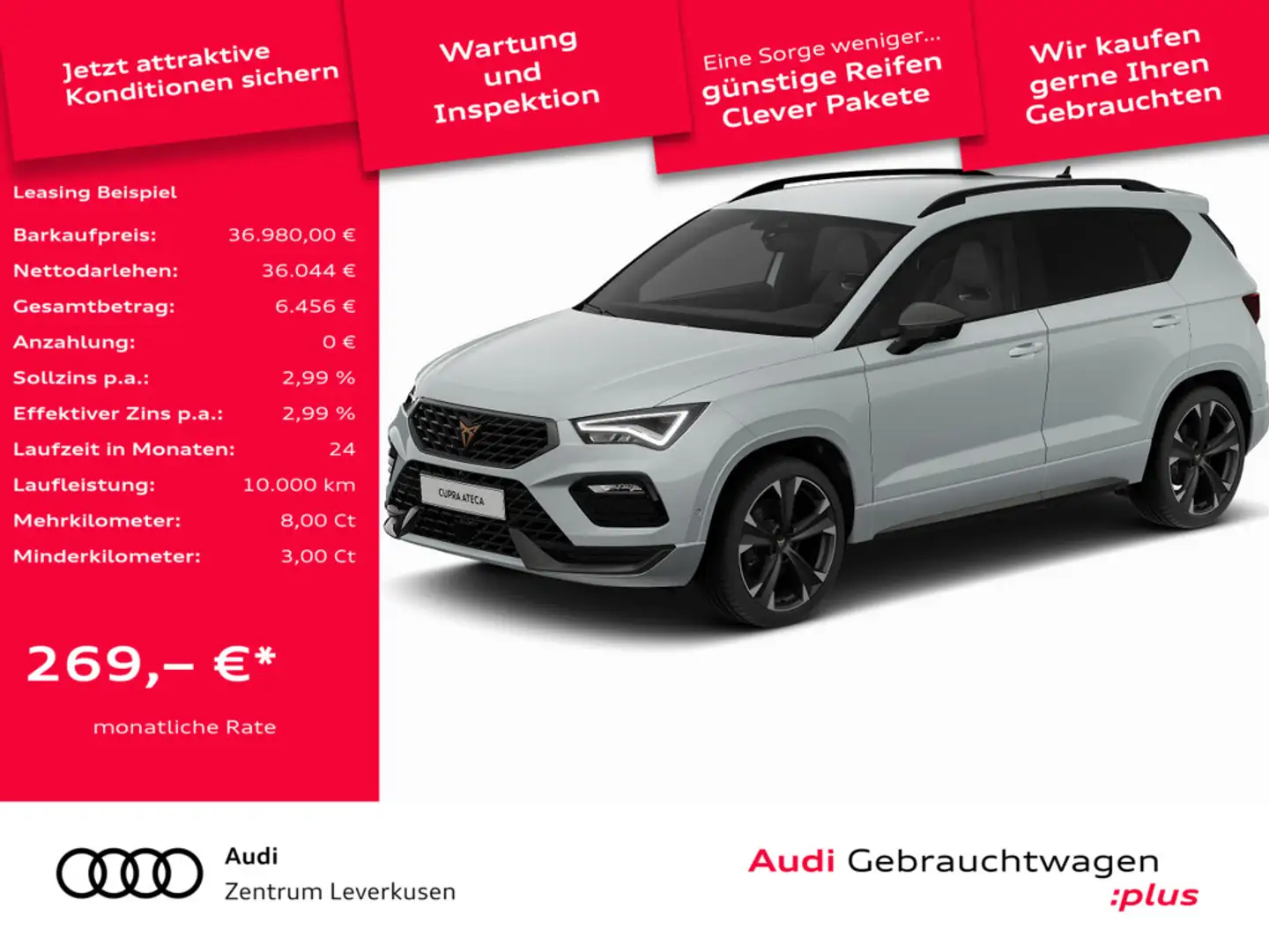 CUPRA Ateca 2.0 TSI 4Drive NAVI AHK ACC FACEL. LED Weiß - 1