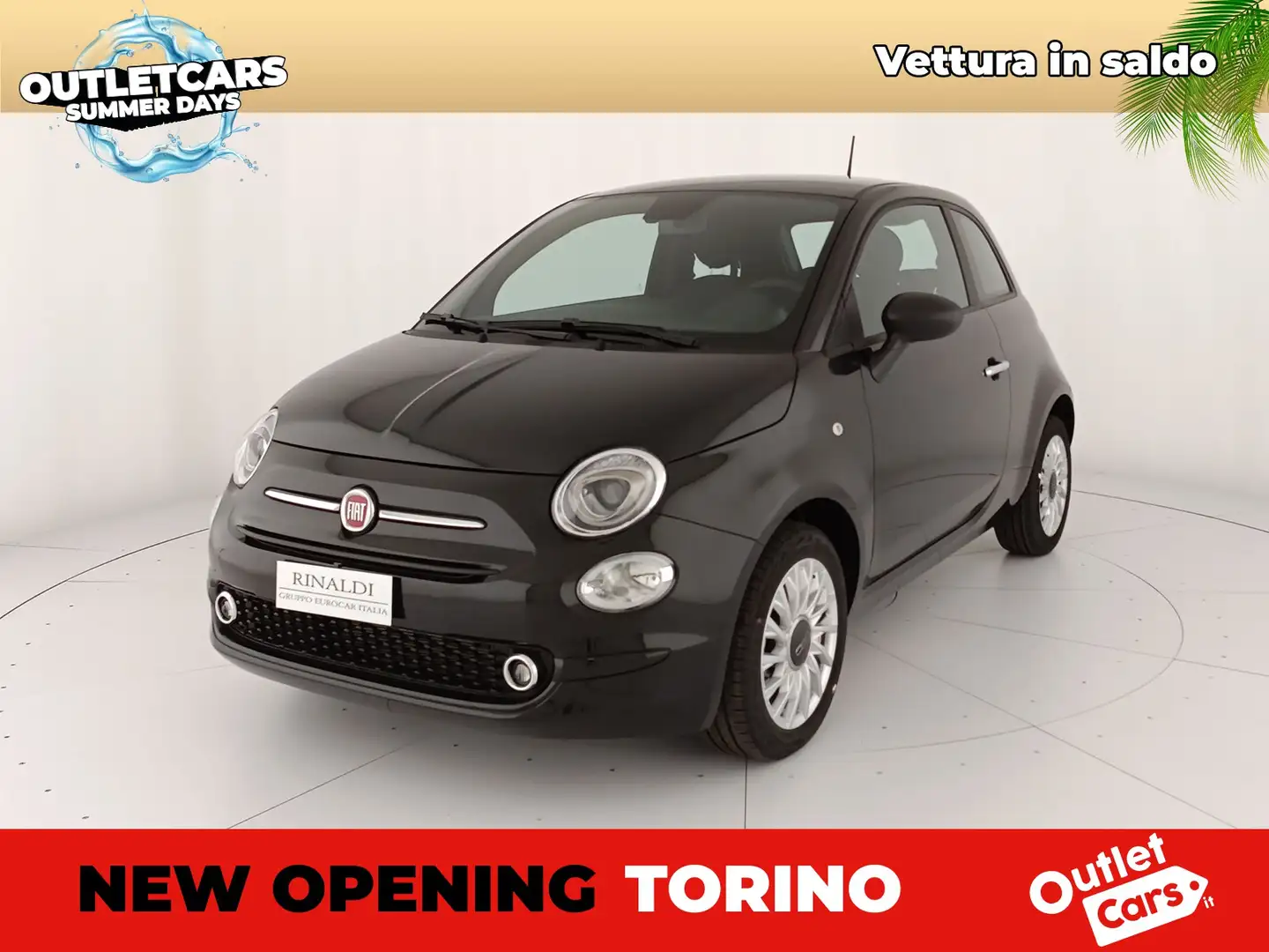 Fiat 500 1.0 hybrid 70cv Zwart - 1