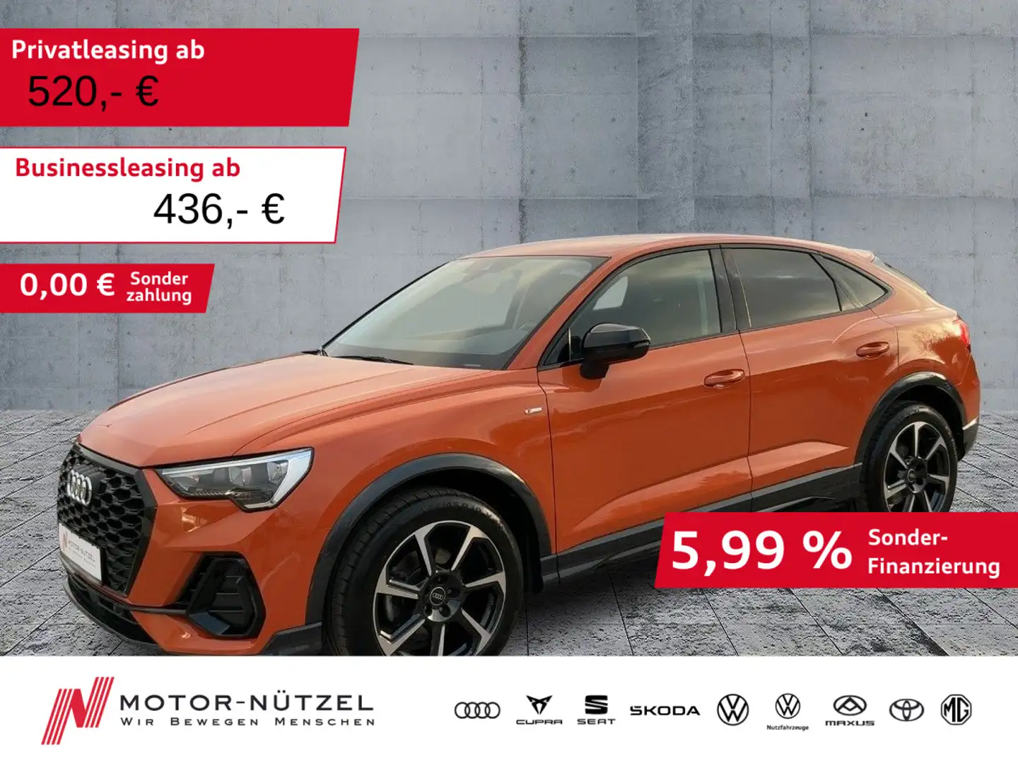 Audi Q3 35 TFSI S-TR S-LINE 5JG+LED+NAV+AHK Orange - 1