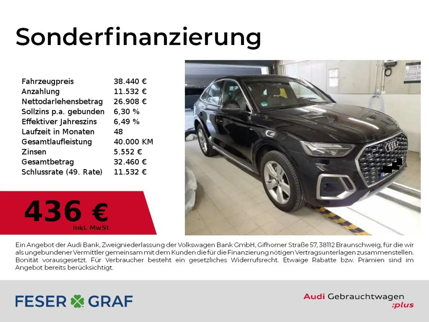 Audi Q5 Sportback 40 TDI qu S Line Int HUD,B&O,Leder,Kamer Schwarz - 1