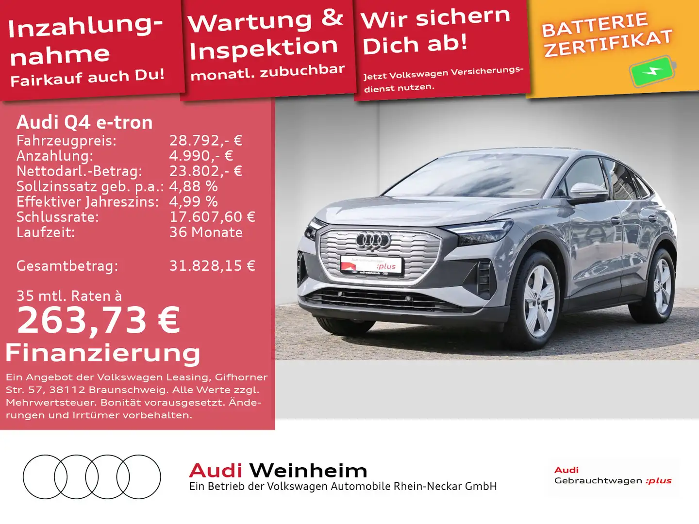 Audi Q4 e-tron 35 LED Automatik Digitaltacho uvm Grau - 1