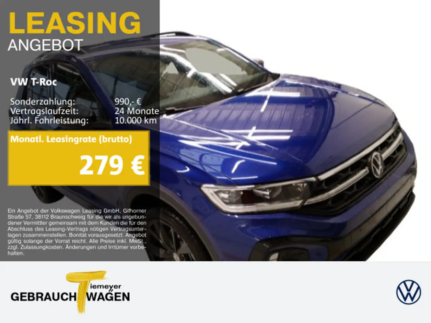 Volkswagen T-Roc 1.5 TSI DSG R-LINE BLACK LM19 NAVI KAMERA Blau - 1