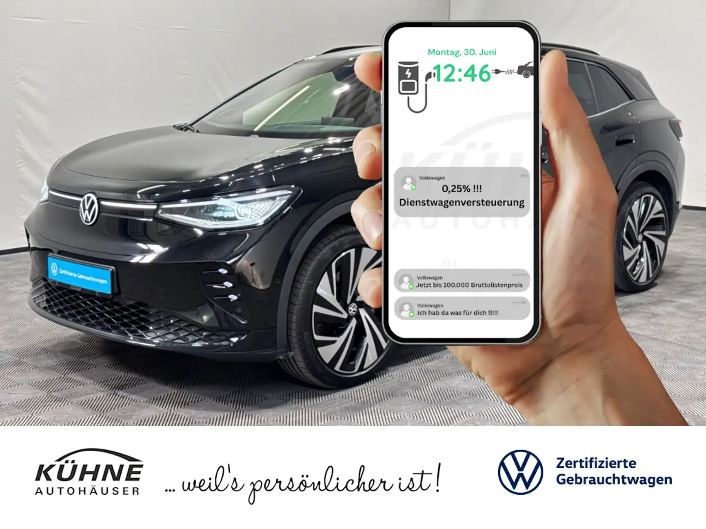 Volkswagen ID.4 GTX | MATRIX NAVI PANO AHK HUD 360°KAMERA Noir - 1