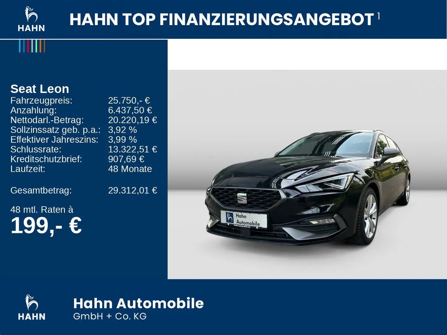 SEAT Leon Sportstourer 1.5eTSI DSG FR Matrix Navi ACC Schwarz - 2