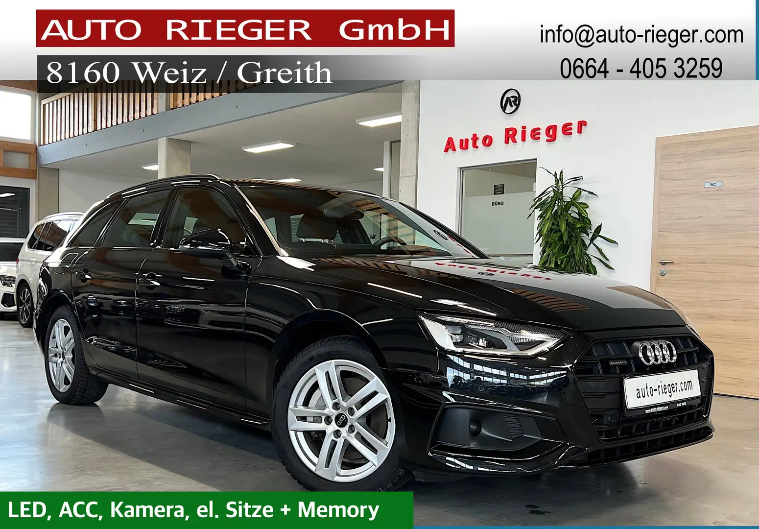 Audi A4 40 TDI quattro LED, ACC, Kamera, Memory, GARANTIE Noir - 1