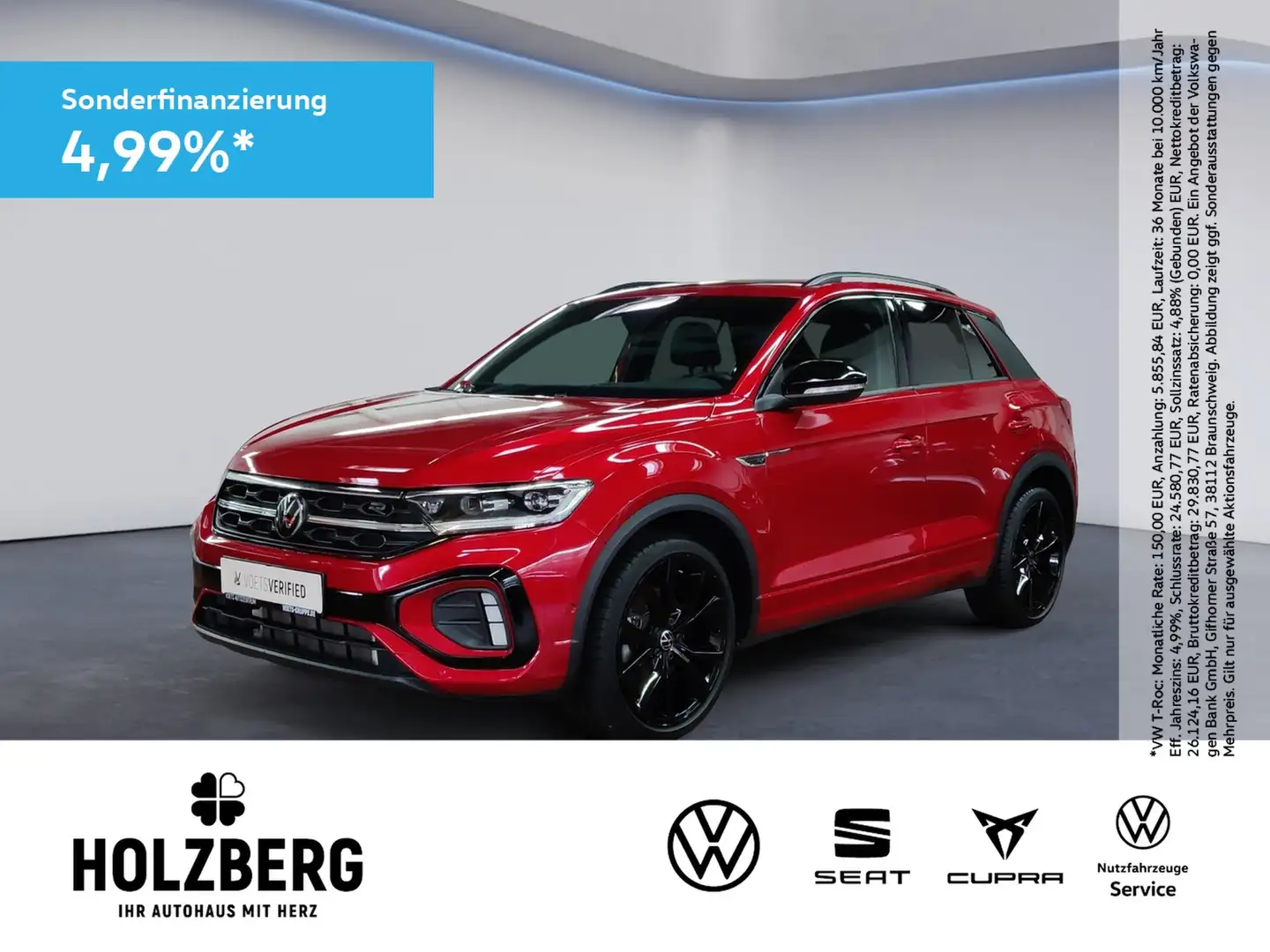 Volkswagen T-Roc 1.5 TSI DSG R-Line NAVI+PANO+STHZ+AHK+ACC Kırmızı - 1