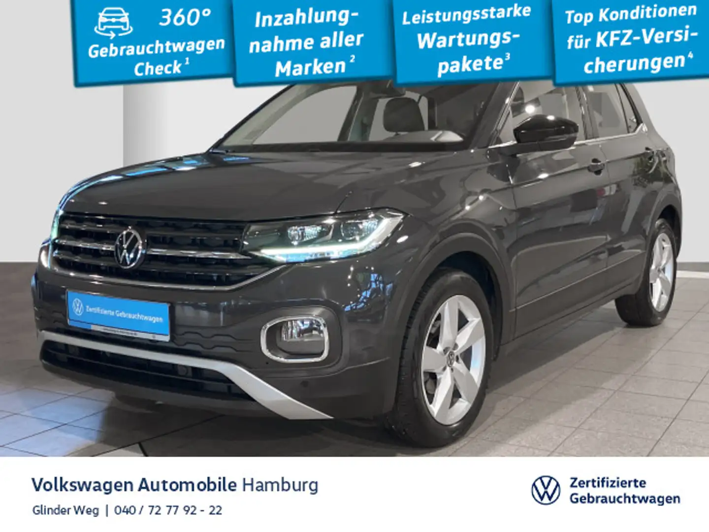 Volkswagen T-Cross Style 1.0 TSI DSG ACC CarPlay LED Grau - 1