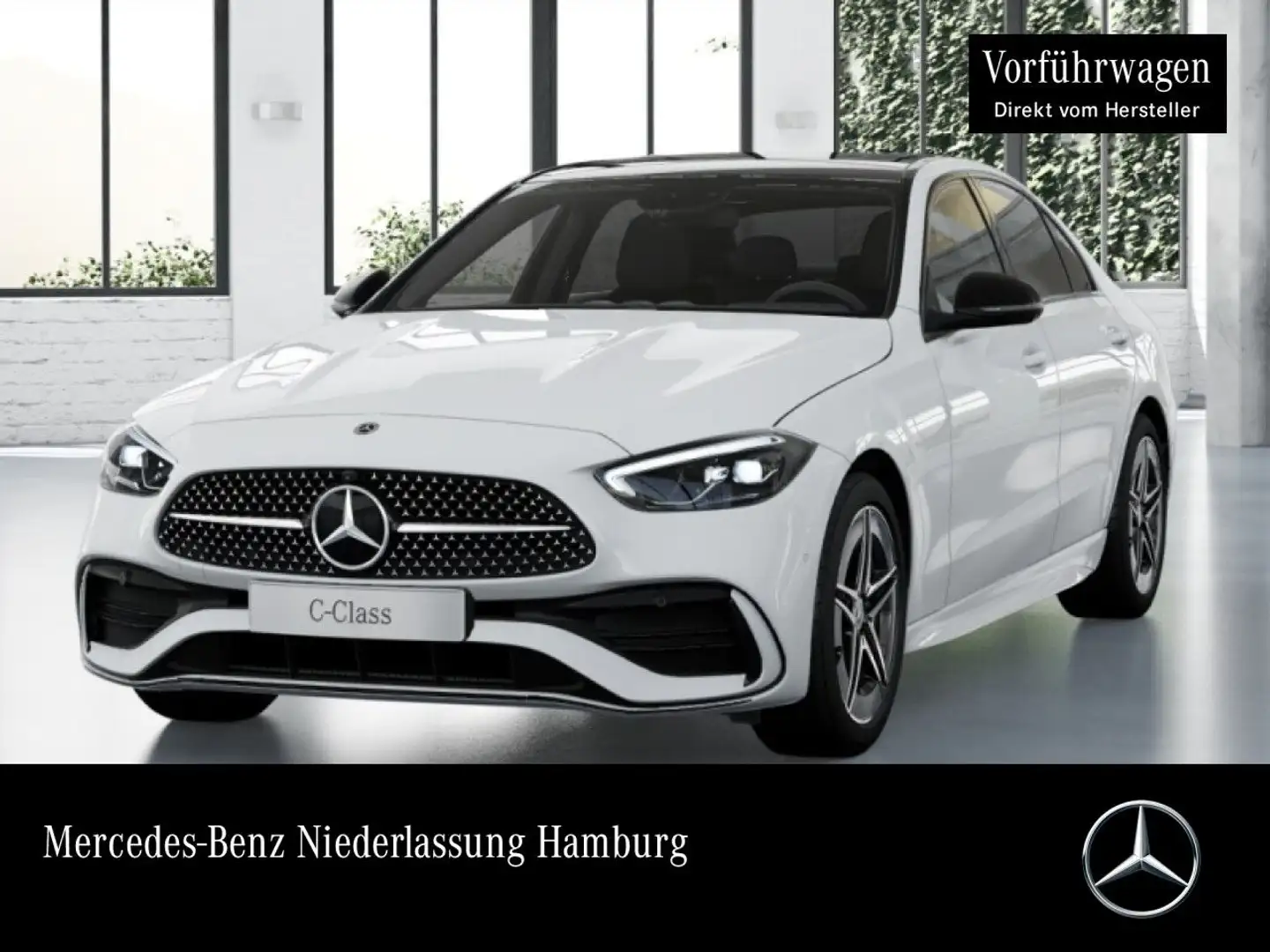 Mercedes-Benz C 180 AMG+NIGHT+PANO+360+LED+TOTW+KEYLESS+9G Fehér - 1
