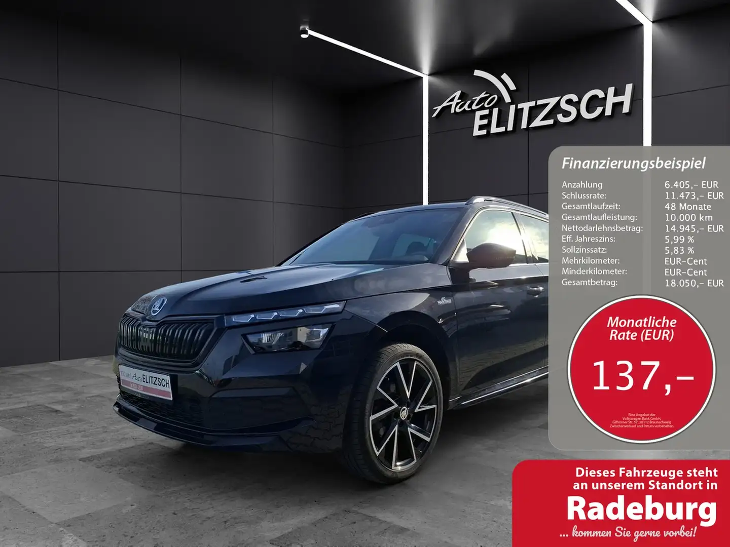 Skoda Kamiq TSI Monte-Carlo LED Navi AID Pano ACC PDC SH 18" Schwarz - 1