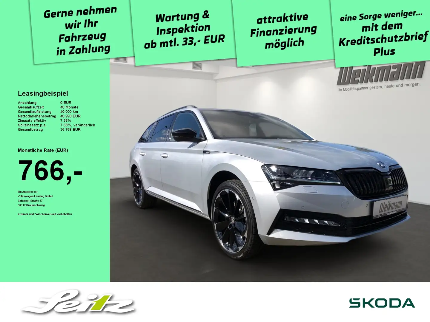 Skoda Superb Combi 2.0 TSI Sportline *AHK*NAVI*STANDH* Silber - 1
