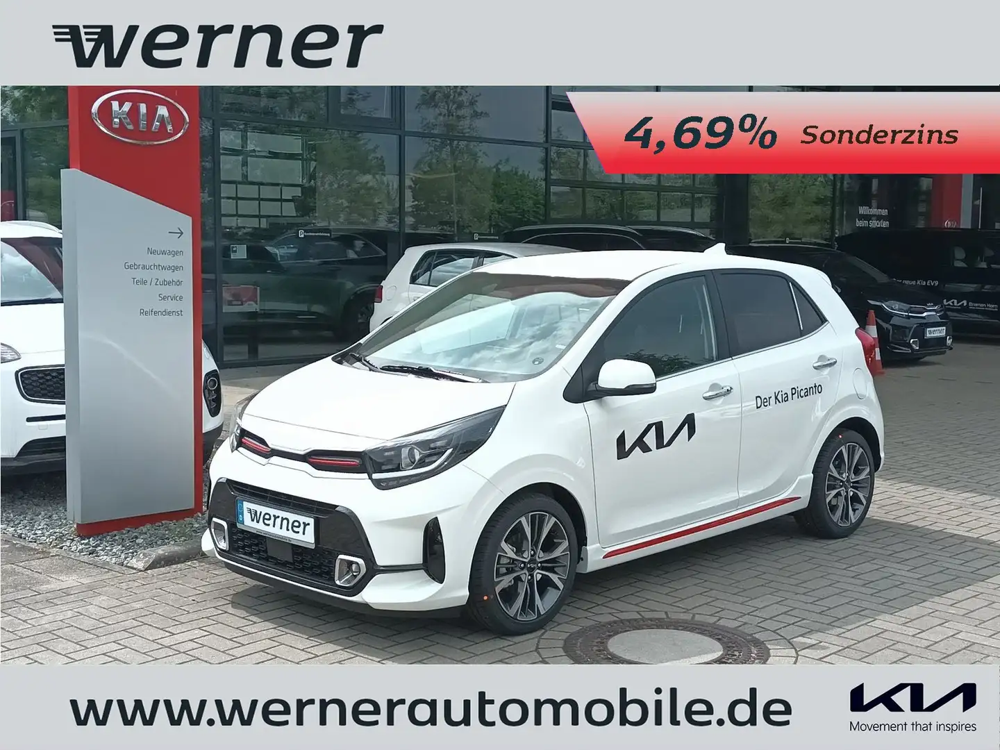 Kia Picanto 1.2 GT-Line AMT Technologie Navi Weiß - 1