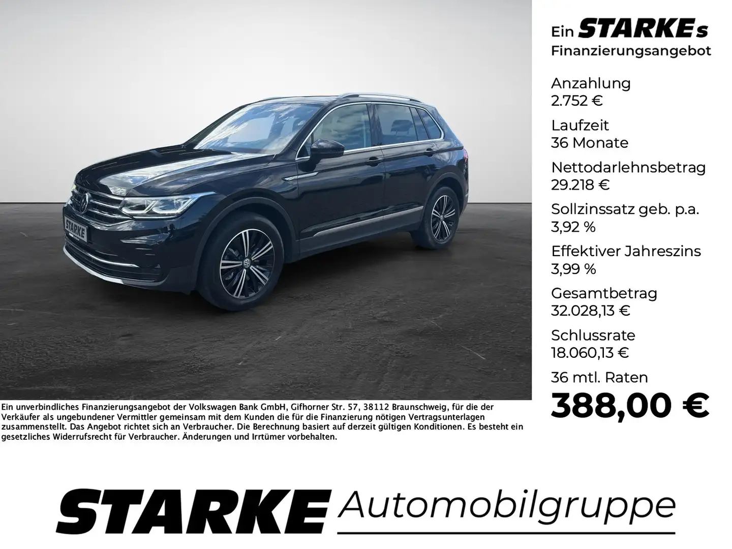 Volkswagen Tiguan 2.0 TDI DSG 4MOTION Elegance Schwarz - 1