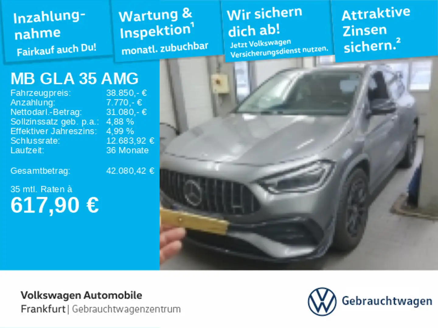 Mercedes-Benz GLA 35 AMG 4Matic Automatik Leder 360/Kamera Sta Grau - 1