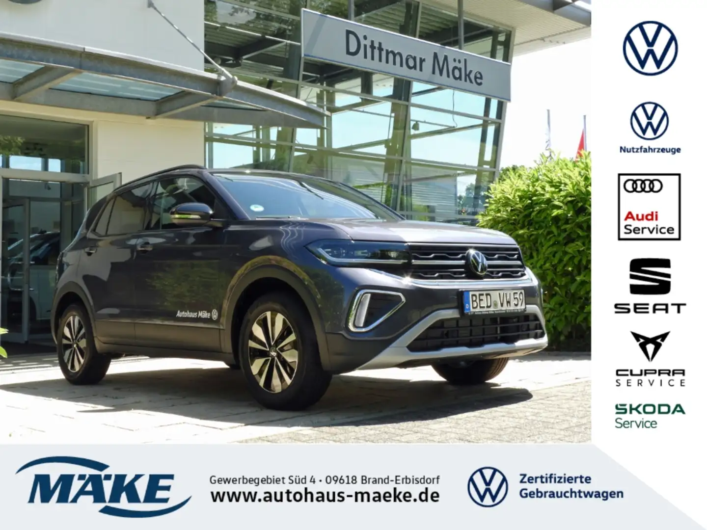 Volkswagen T-Cross Goal 1.0 TSI DSG AHZV ACC IQ.L RFK DLA Grau - 1