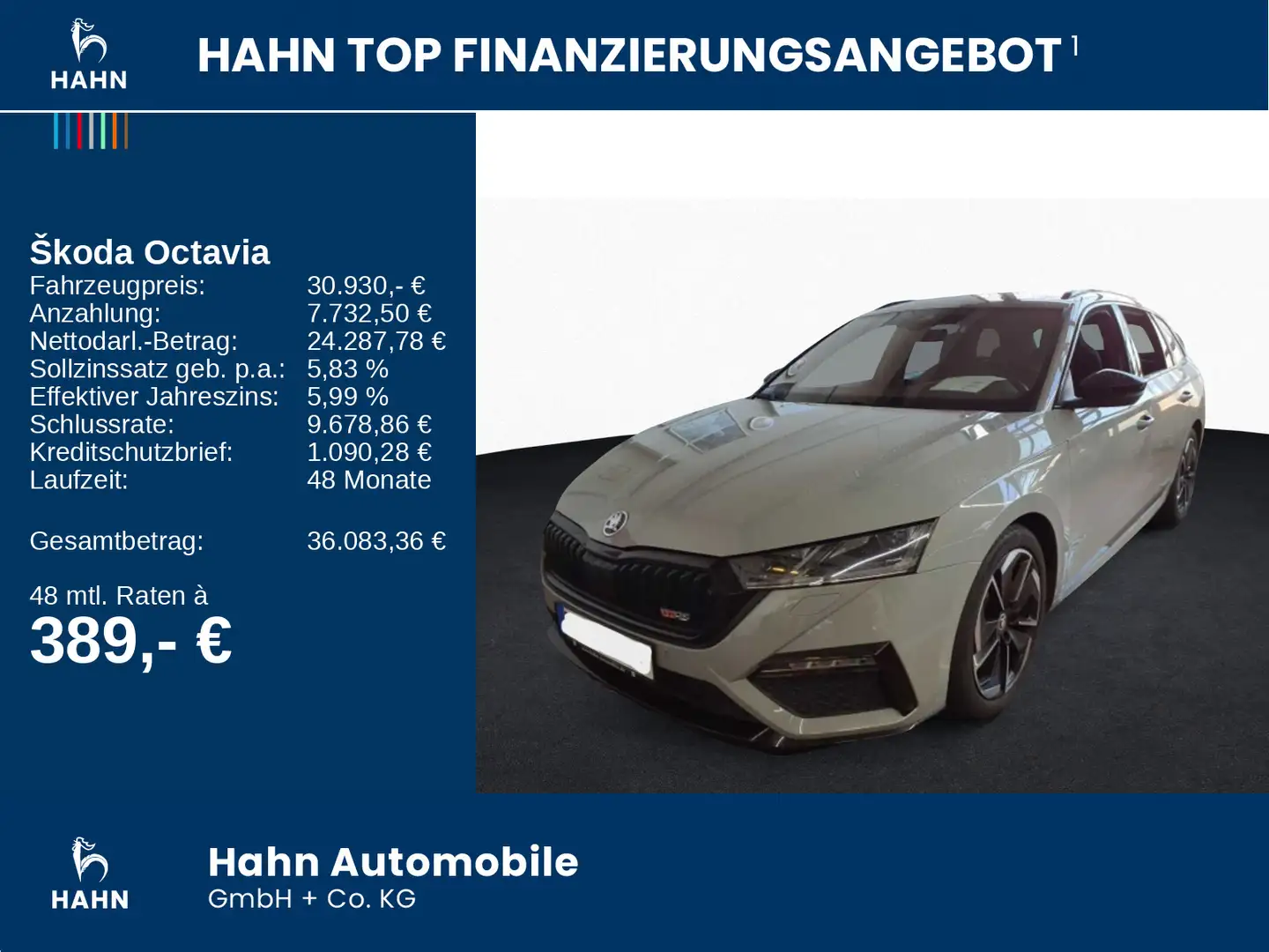 Skoda Octavia Combi 2.0TSI DSG RS Navi ACC Matrix LED Grau - 2