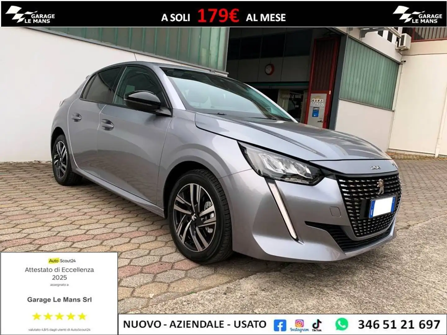 Peugeot 208 1.2 ALLURE CARPLAY CRUISE PDC LED PELLE Grigio - 1