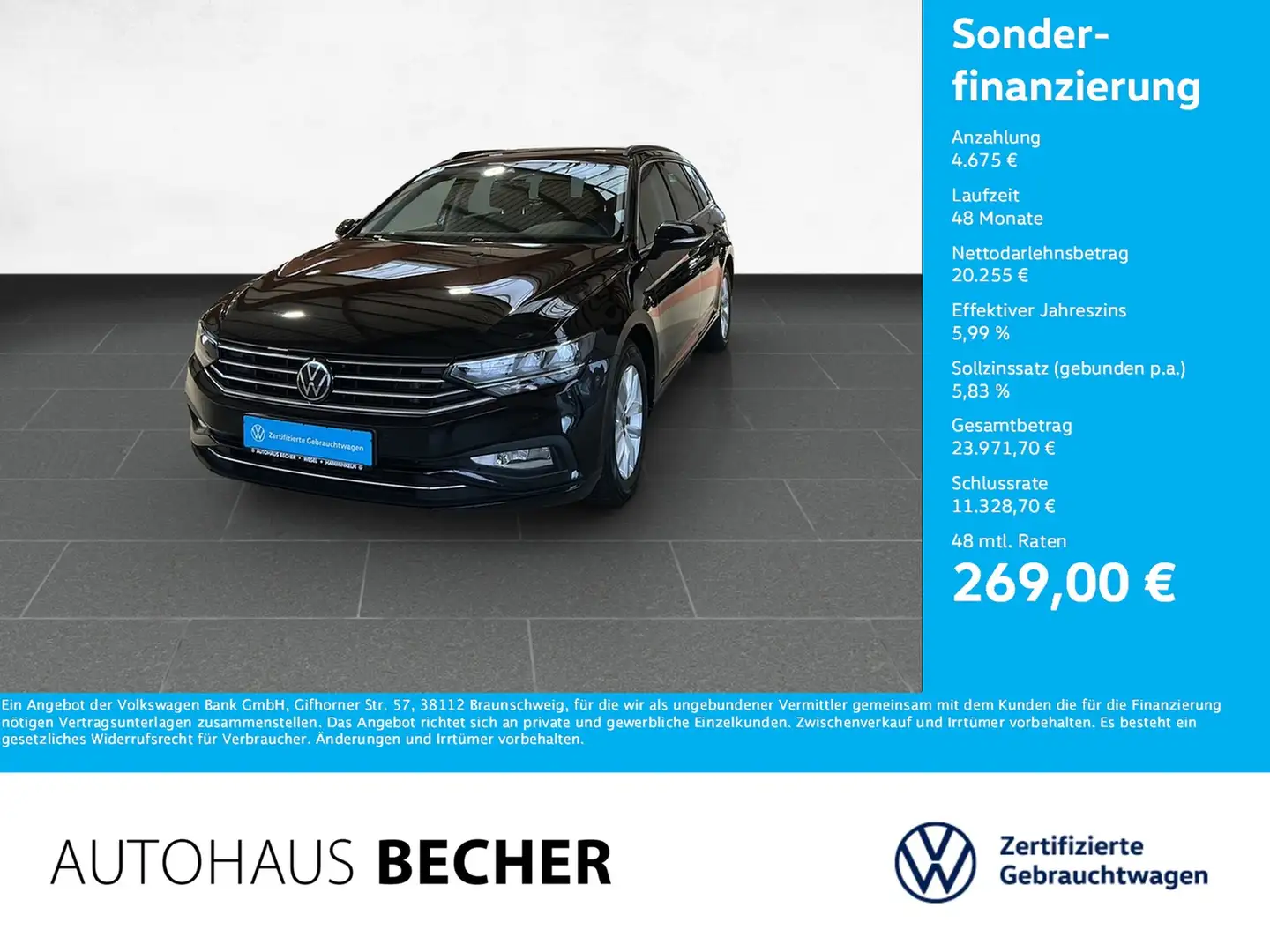 Volkswagen Passat Variant Business 2.0 TDI DSG /AHK/Sitzhz Schwarz - 1