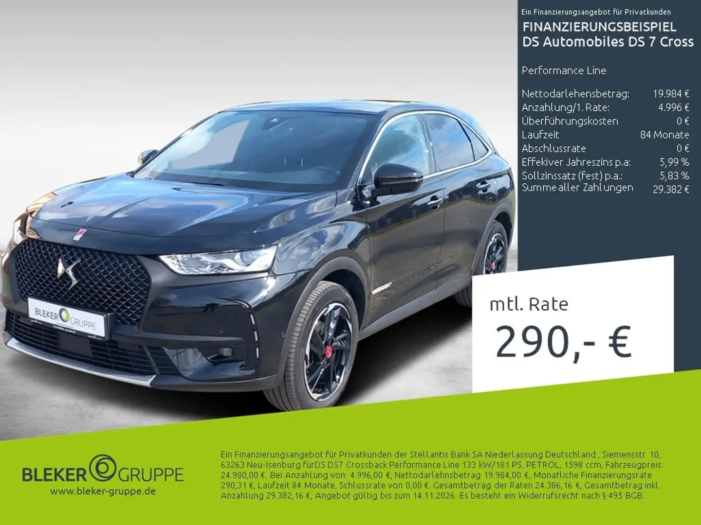DS Automobiles DS 7 Crossback Performance Line Schwarz - 1