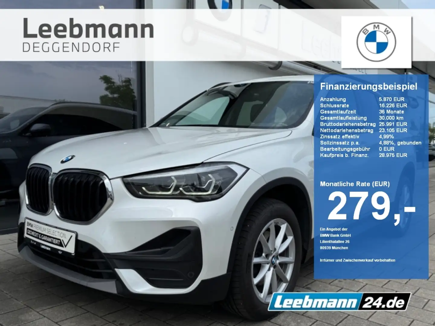 BMW X1 sDrive18d Aut. Adv. AHK/RFK 2 JAHRE GARANTIE Weiß - 1