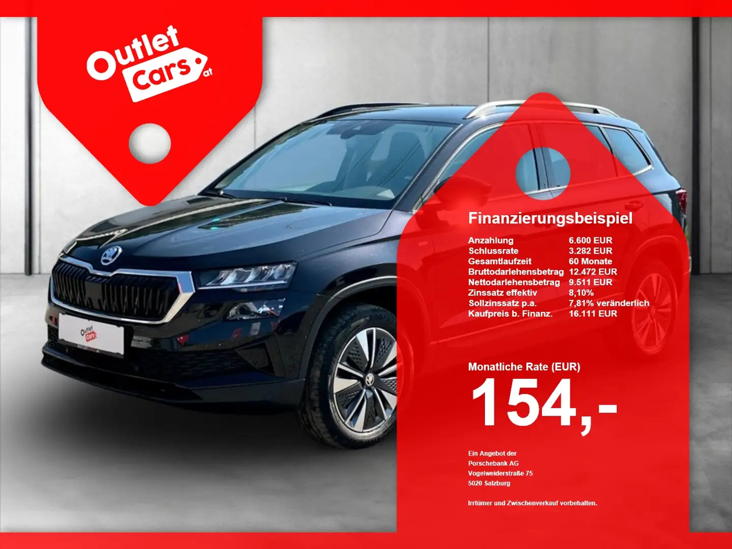 Skoda Karoq 2.0 TDI Ambition MATRIX+NAVI+RFK+MEGAPREIS Schwarz - 1