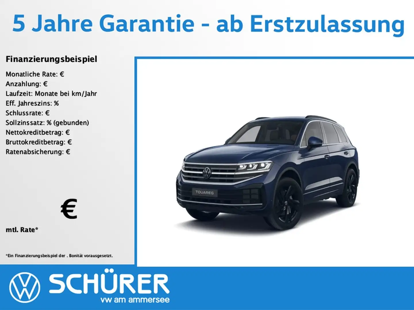 Volkswagen Touareg 3.0TDI 4x4 Elegance Allradlenkung Leder Blau - 1