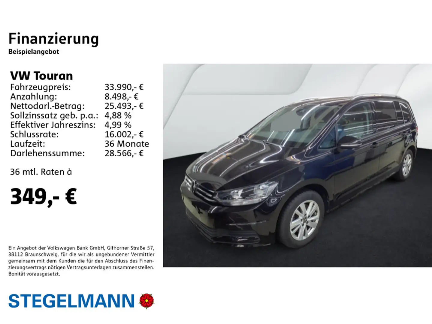 Volkswagen Touran 1.5 TSI DSG Comfortline 7-Sitzer *AHK*Nav Schwarz - 2