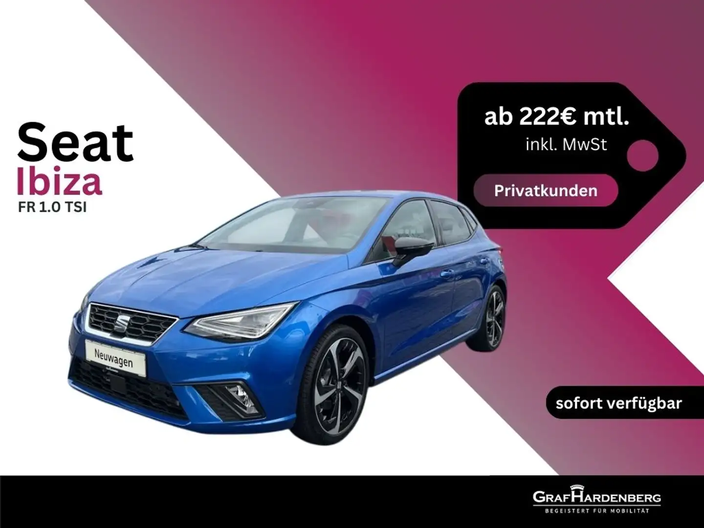 SEAT Ibiza FR 1.0 TSI 116 PS 6-Gang *sofort verfügbar* Blau - 1