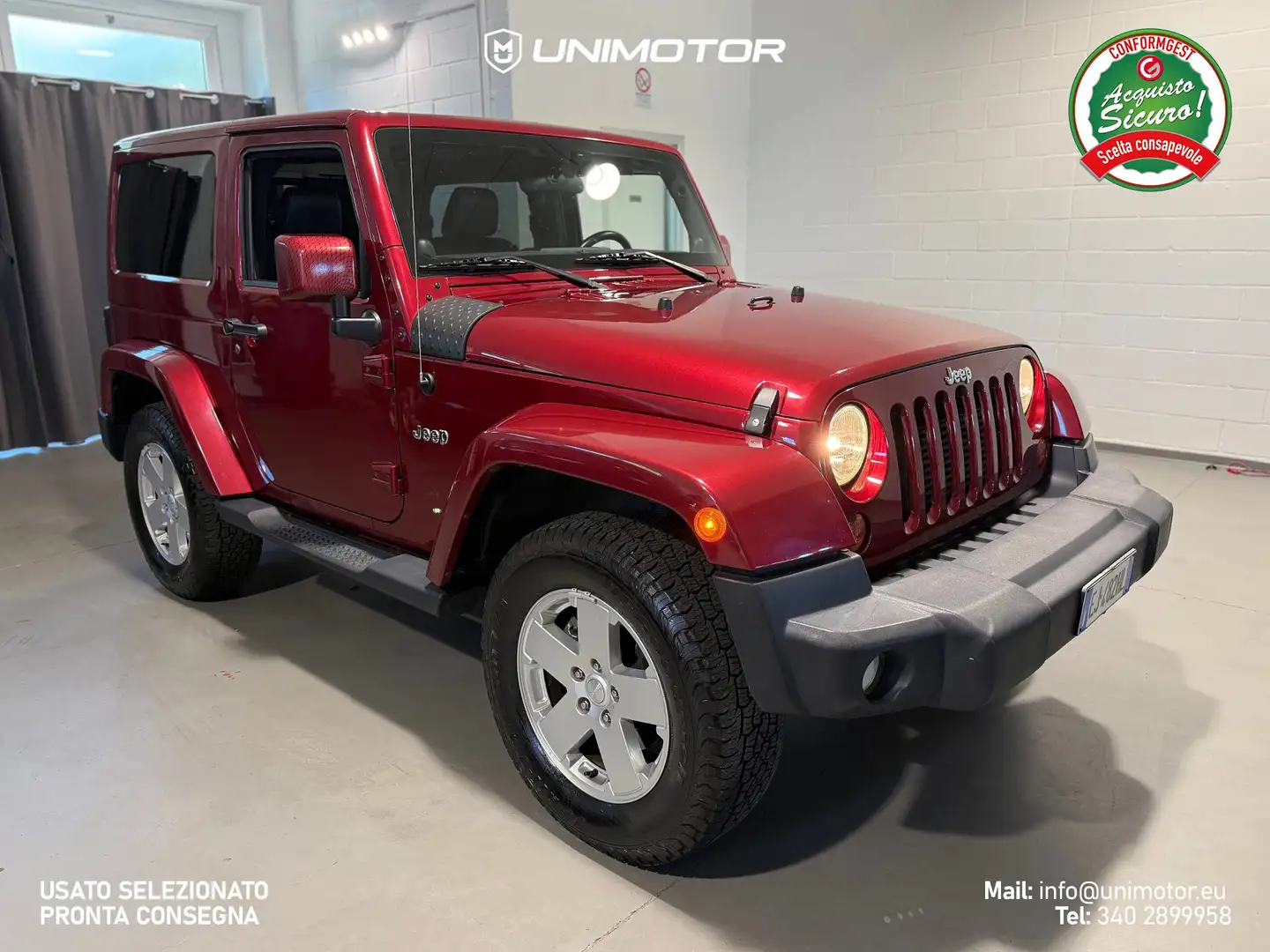 Jeep Wrangler Sahara 2.8 CRD 200cv Auto 3porte - Gancio Traino Červená - 1