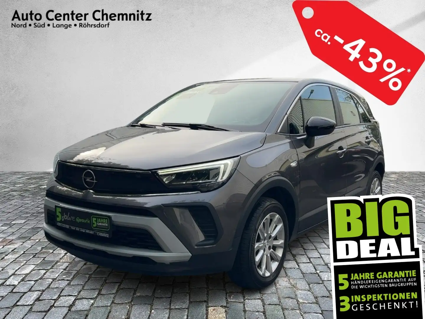 Opel Crossland AT8 Elegance LED/KlimaA/SHZ/LHZ/Kamera Grau - 1
