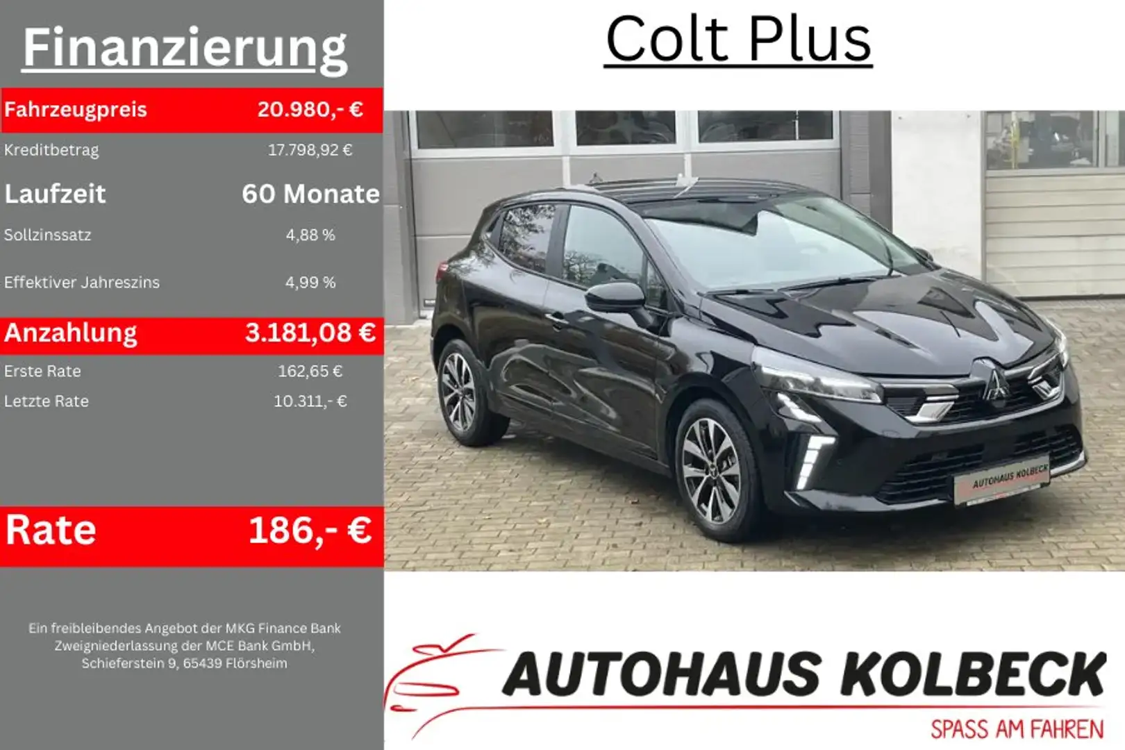 Mitsubishi Colt PLUS 1,0 l Turbo-Benziner 6-Gang Schwarz - 1